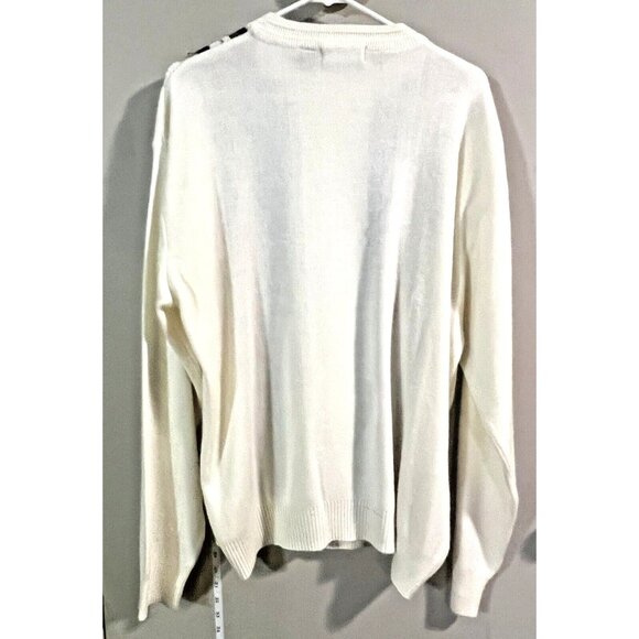 Gochu By K.B.B. Mens XL Cream Sweater With Geometric Pattern - Picture 2 of 4